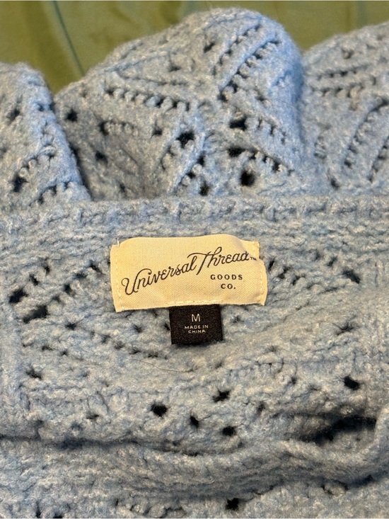 Universal Thread Sweaters - Universal Thread Sky Blue Crochet Cardigan - Women's M